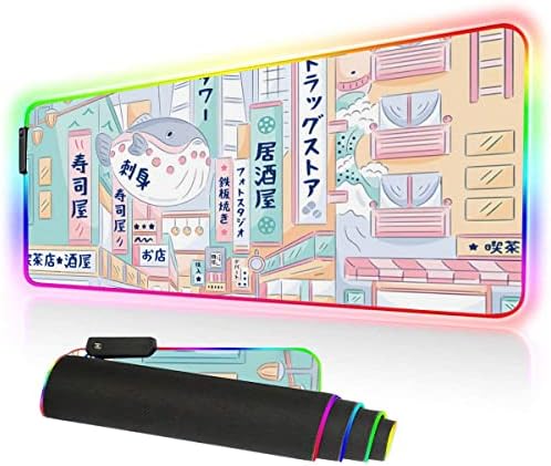 Hal Japán Street Anime RGB Mousepad Led Egér pad Játékok, Anime Ajándékok, Aranyos Egér pad Anime Asztal mat, Anime Dolog, Gamer egérpad, Laptop