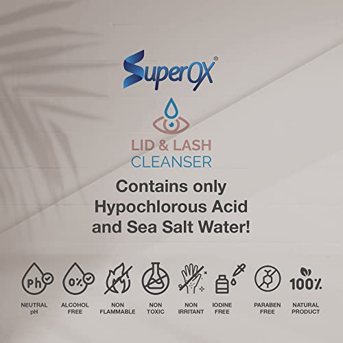 Superox Szemhéj, s Szempilla Tisztító - Gyors Enyhülést a Irritáció, styes már meg Blepharitis - Gyengéd Hypochlorous Sav Spray