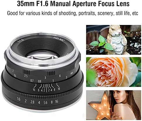 35 mm-es F1.6 Többrétegű Bevonat Film tükör nélküli Fényképezőgép FX-Mount Objektív Alkalmas Fujifilm XT3 XT100 XT20 a Tároló Táska(Fekete)
