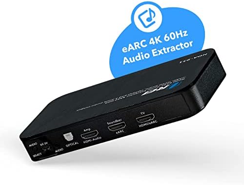 OREI eARC 4K-60Hz Audio Elszívó, Átalakító Hang, Bár 18G 2.0 HDMI ARC Támogatás - HDCP 2.2 - Dolby Digital/DTS Áteresztés, CEC, HDR,