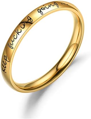 Menj csak Gyűrű Rozsdamentes Acél Motivációs Gyűrűk Rakható Gyűrű a Férfiak, mind a Nők Szülinapi Ajándék, Ballagásra Ajándékok Munka Ajándékok