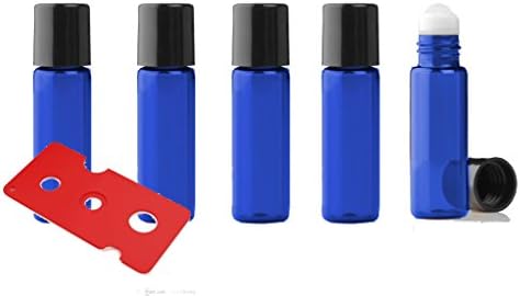 Grand Parfums Kobalt Kék Üres Újratölthető Roller, Labda Üveg 1/6 Oz, 5mL Dönt, Üveg vagy Rozsdamentes Acél Rollerballs, Plusz Bónusz
