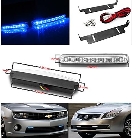 ZMAUTOPARTS LED Soros Jel Vetítő Fényszórók Chrome w/6 Kék DRL Kompatibilis a 2015-2020 közötti Subaru WRX STI