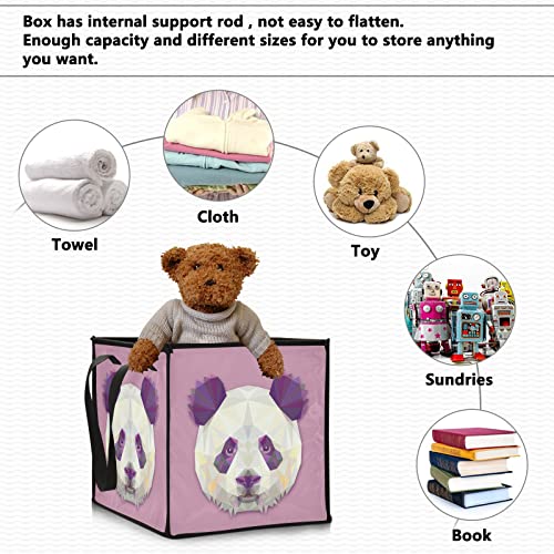 Cuki Panda Medve tárolóban Összecsukható Játék Tároló Kosár Kocka Kosárban Vízálló Óvoda Gátolják fogantyúval Gyerekeknek Játékok Óvoda Ruhát