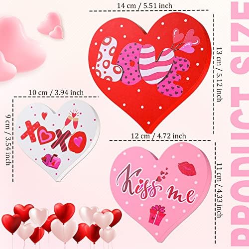 3 Darab Valentin-Nap asztali Dekoráció Szív a Szeretet XOXO Fa Jel Fából készült Szív Alakú Asztal Dekoráció Romantikus Asztal