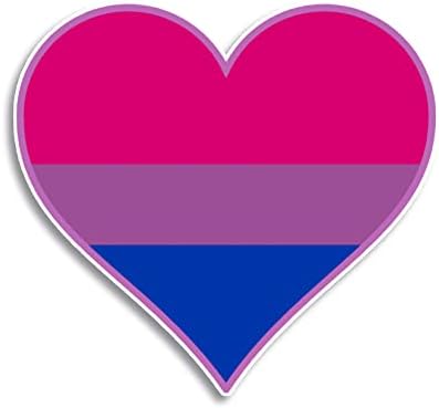 Biszexuális Pride Flag Szív Matrica, Matrica Notebook Autós Laptop 5.5x5 (Szín)