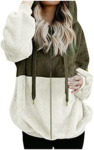 FOVIGUO Plus Size Női Téli Kabát, Hosszú Ujjú Téli Pulóver Hölgy Túlméretezett Alkalmi Munka Húzózsinórral Pulóver