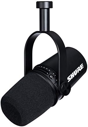 Shure MV7 USB/XLR Dinamikus Mikrofon Állvány + AONIC 50 Fejhallgató a Podcasting, Felvétel, Folyamatos & Gaming, Beépített Fejhallgató-Kimenet,