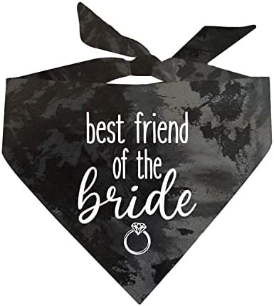 Legjobb Barátom A Menyasszony Esküvő, Eljegyzés Bejelentése Ropogtatni Nyakkendő Festék Háromszög Kutya Kendő (Fekete Ropogtatni