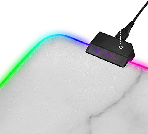 ALAZA Fehér Márvány RGB Gaming Mouse Pad Absztrakt Nagy Kiterjesztett Led Égő Mousepad Egér Billentyűzet Matrac Csúszásmentes Gumi