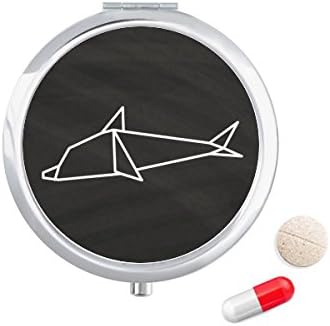Absztrakt Origami Delfin Geometriai Alakú Tabletta Esetben Zsebében Gyógyszer Tároló Doboz, Tartály Adagoló