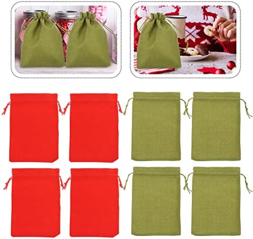 Hemoton 12db Candy Zsinórral Táskák Újrahasználható Csomagolás Ruhával Táskák Ajándék, Táskák, Ékszerek, Táskák Esküvő Party kellék (Zöld+