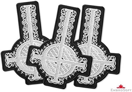 Szellem Együttes Hímzett Patch - Grucifix Kereszt Jelképe a Fekete, Fehér, Minta - Rock Vas-a Tapasz - a Heavy Metal Hímzett