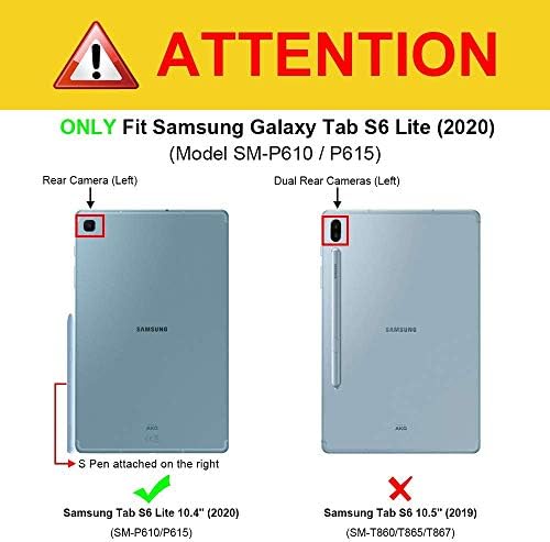 UUcovers Samsung Galaxy Tab S6 Lite 10.4 a Tablet 2020-Ügyben (Modell SM-P610/P615) Automatikus Wake/Sleep, Ultra Vékony, Könnyű Trifold Állni