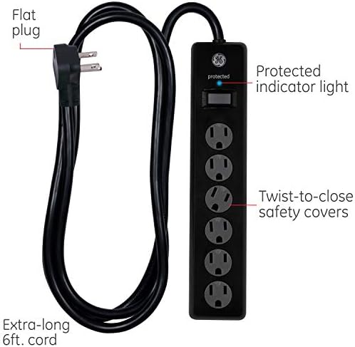 GE UltraPro 10-Outlet túlfeszültségvédő, 2 USB Port, 6 Ft Tápkábel & GE 6-Outlet túlfeszültségvédő, 6 Ft Hosszabbító, elosztó,