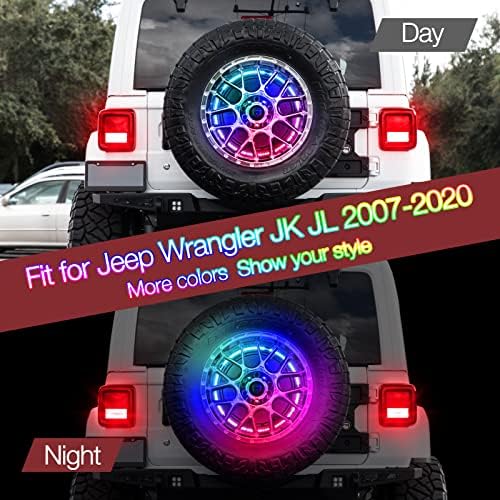 OFFROADTOWN Pótkerék Fék Lámpa RGB Harmadik féklámpa Alkalmas Jeep Wrangler JK JL 2007-2020 LED-3. Harmadik féklámpa a Távirányító Többszínű