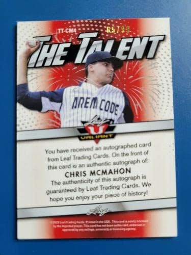 Chris McMahon 2020 LEVÉL VIBRANCE A TEHETSÉG RC-AUTO D 65/99 COLORADO ROCKIES! - MLB Dedikált Baseball Kártyák