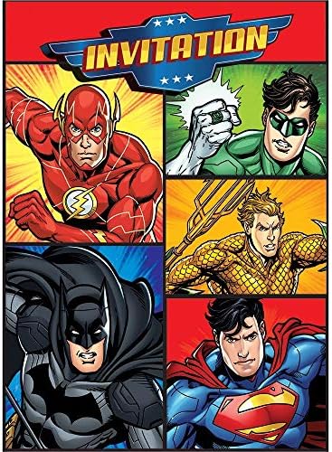 Justice League-Meghívók - 5.5 x 4, 8 Db
