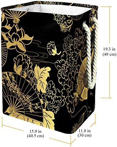 Inhomer Rajongó Virág Unbrella Minta Design Arany Fekete 300D Oxford PVC, Vízálló Szennyestartót Nagy Kosárban a Takaró Ruházat, Játékok