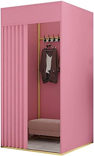 Öltöző, próbafülke Pink Vászon ruha öltöző A Plázában Hivatal Hordozható Öltöző Arany Polc DIY Ideiglenes Öltözőben (Szín