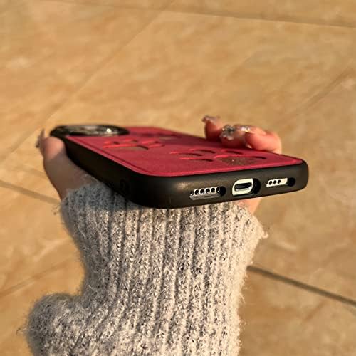 Heaofei Kompatibilis az iPhone 14 Pro Max Esetben a Bőr Vissza Aranyos Paw Print Telefon Esetében a Nők, Lányok Csillogó Kutya Mancsai Téma
