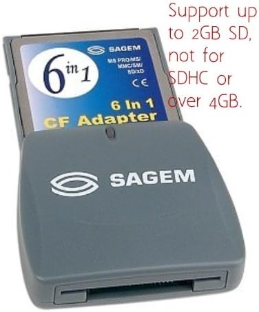 Sagem CompactFlash MS Pro/MS/MMC/SM/SD/xD Kártya Adapter - Kapcsolja be a CF-Típusú kártyanyílás a 6-in-1 Memóriakártya Olvasó!