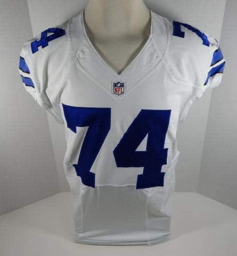 2015 Dallas Cowboys Mike McQueen 74 Játék Kiadott Fehér Jersey - Aláíratlan NFL Játék Használt Mezek