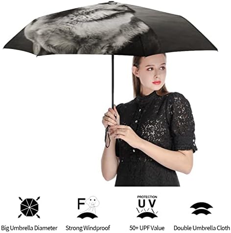 Fekete-Fehér német Juhászkutya Utazási Esernyő Hordozható Szélálló Összecsukható Esernyő Eső Auto nyit-zár
