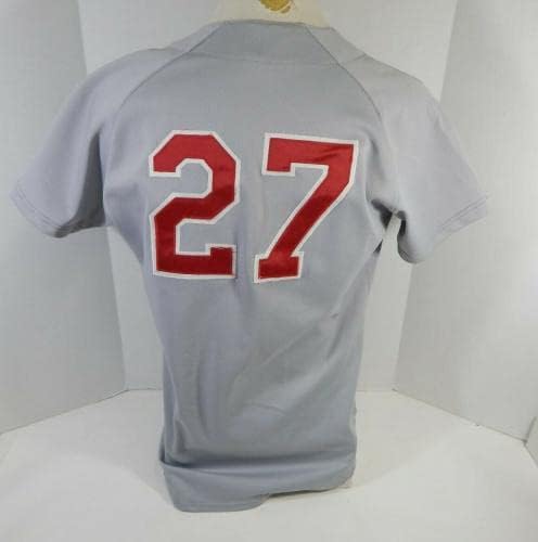 1994-ben a Texas Rangers 27 Játékban Használt Szürke Jersey Kisebb Liga DP13791 - Játék Használt MLB Mezek