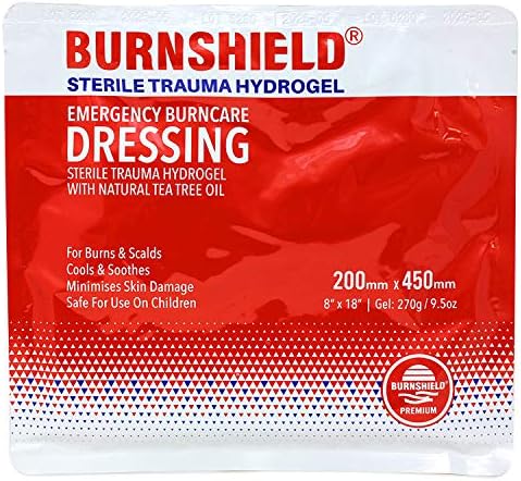 Burnshield Steril Sürgősségi Éget Hidrogél Fólia Zárt Cella Hab Öltözködés 8x 18 (200mm x 450) - 5 Pack