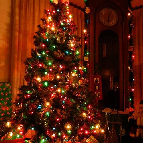 Dazzle Fényes C9 Karácsonyi Fények Kültéri, 50 LED 33ft Vízálló Zöld Drót String Fények, Fedett Kerti Tündér Lámpák, karácsonyfa, Karácsonyi