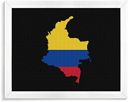 Zászló Térkép Kolumbia Gyémánt Festmény Készletek Képkeret 5D DIY Teljes Gyakorlat Strasszos Művészeti Fali Dekor, hogy a Felnőttek