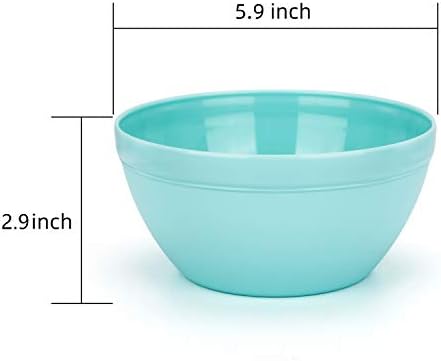 Törhetetlen 30 grammos Műanyag Tál Salátás Tál Müzlis Tál - Mosogatógépben mosható, BPA Mentes (12, Teal)