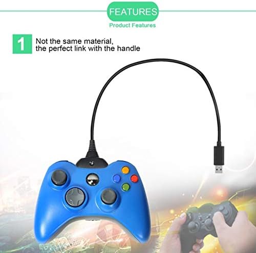 Új USB-Play&Töltő Díjat Kábel Adapter Xbox 360 Controller Fekete