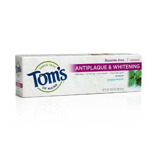 Tom a Maine Természetes Fluorid-Mentes Antiplaque & Fehérítő Fogkrém, Édeskömény 5.50 oz (Csomag 24)