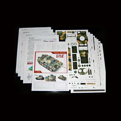 TECKEEN 1:35 Kínai Típusú 69 Közepes Tank 3D Papír Modell Szimulációs Harcos Tartály Katonai Tudományos Kiállítás Modell (Összeszerelt Kit)
