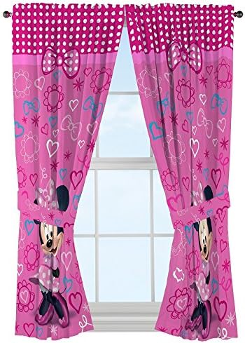 Disney Minnie Egér Ablak Panelek Függöny, Függönyök Rózsaszín Orr-tique, 42 x 63 minden