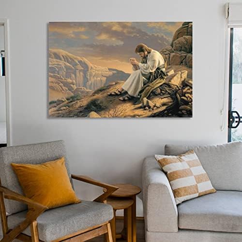 Jézus Krisztus Imádkozott A Sivatagban, Plakát, Kép, Vászon Wall Art Print Jézus Poszter Haza Room Decor Vászon Nyomtatás Wall Art Modern