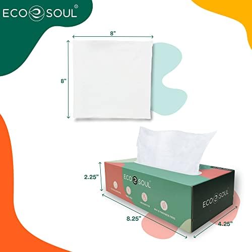 ECO LÉLEK Bambusz Prémium papírzsebkendő Kocka Box 1200 Gróf | 12 Csomag 100 | Antiallergén, Környezetbarát, 2 Rétegű Arc Papír