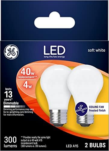 GE LED Világítás Mennyezeti Ventilátor Izzók, 40 Watt Eqv) Lágy, Fehér, Közepes Bázis (12 Db)