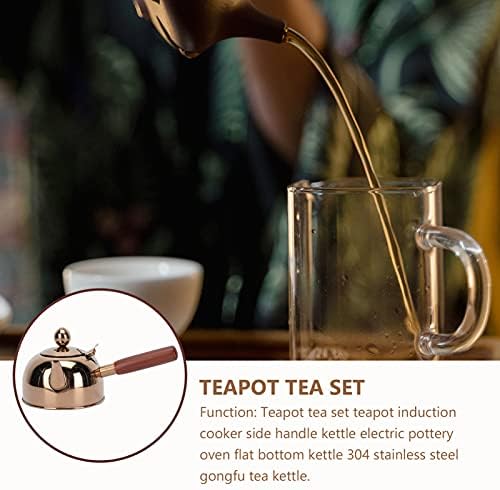 Cabilock Kemping Tartozékok Teáskanna Japán Tea-Fű, Fa oldalfogantyú Teáskanna koreai Kung Fu Teáskanna Virágzó Laza Levél Tea