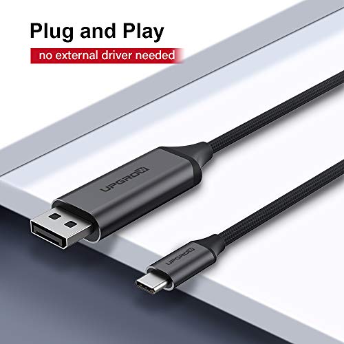 Upgrow USB-C DisplayPort Kábel 4K@60Hz 4FT az Otthoni Irodai USB-C DP Kábel Kompatibilis a MacBook Pro/Levegő, iPad Pro USB-C