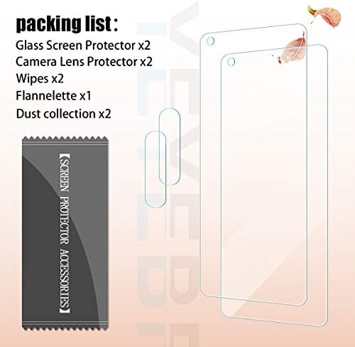 Galaxy A21 HD Világos, Edzett Üveg kijelző Védő fólia + Kamera Lencséjét Védő által YEYEBF, [2+2 Csomag] [3D Üveg] [Anti-Vakító