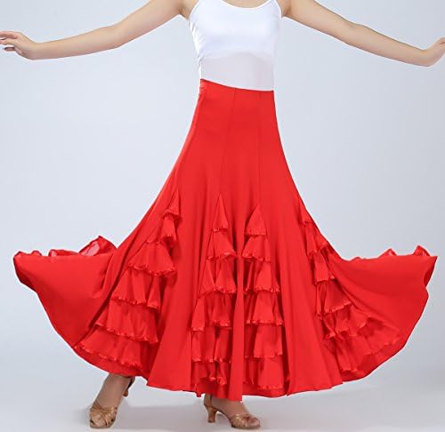 Whitewed Hosszú Modern Flamenco Keringő Standard Társastánc Díszes Képzés Szoknya