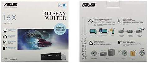 Asus 16X -BW-16D1HT Belső Blu-ray Író a Csomag a 100 gb-os Verbatim M-Disc BDXL, BD Suite Lemez, Kábel Tartozékok
