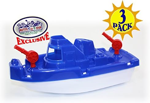 Matty Játék Ne Műanyag Csónakok Meghatározott Vitorlás (Piros), Motorcsónak (Lila) & Tűzoltóhajó (Kék) Ajándék Szett Csomag, Tökéletes