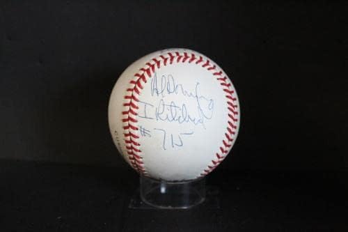 Hank Aaron & Al Downing Aláírt Baseball Autogramot Auto PSA/DNS T16720 - Dedikált Baseball