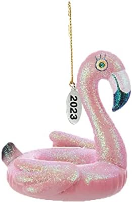 Trópusi Karácsonyi Díszek, Trópusi Díszek - Flamingo Floatie Dísz 2023 - Jön egy Ajándék Doboz, így mindig Készen áll, amely