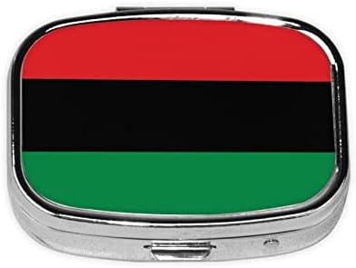 Pán-Afrikai Zászló Tér Mini Tabletta Esetében Utazási Gyógyszer Szervező Hordozható Rekeszes Fém Doboz Pirulát