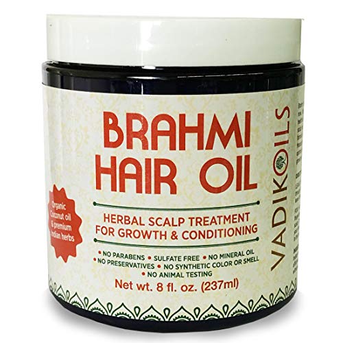 Vadik Gyógynövények Brahmi Haj Olaj (8 oz) Minden természetes növényi haj olaj a haj növekedését, hajkondicionáló, korpás,